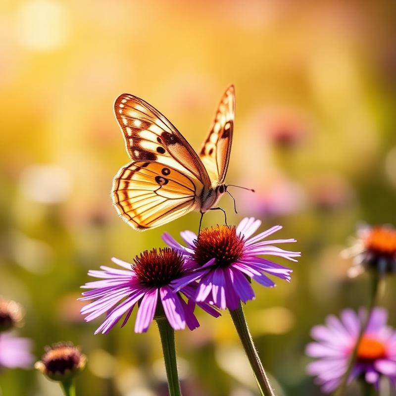 Butterfly on wildflower